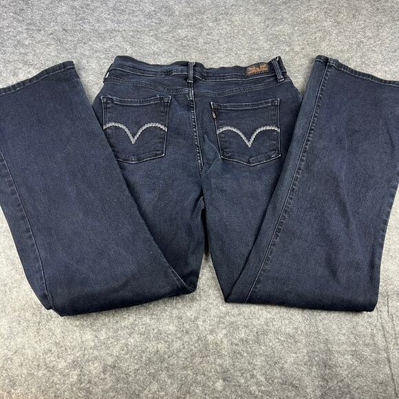 Levi's 512 Bootcut Jeans Womens 10M Or 30x32 Perfectly Slimming Ladies Dark Wash - Picture 2 of 9